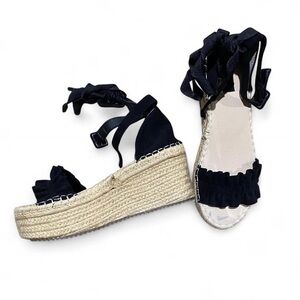 Black Menina Wedge Sandals